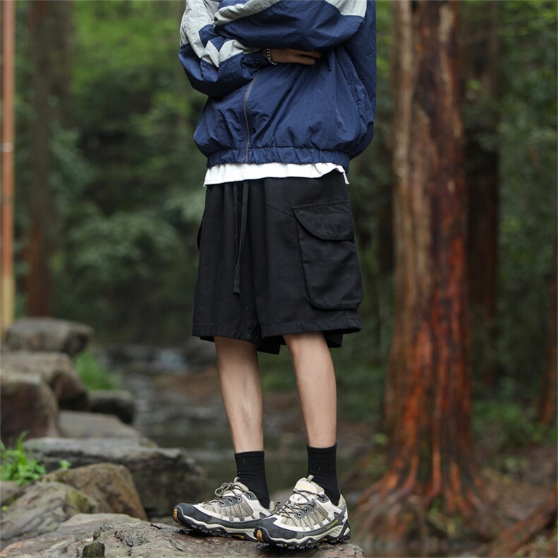 工装短裤男士夏季美式潮牌宽松直筒运动休闲学生五分裤子,男装牛仔裤,星座410-7