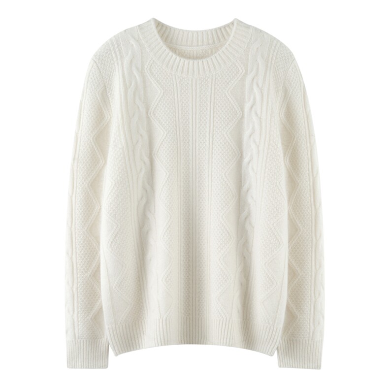 2025舒适百搭秋季新款软糯舒适波绿扭花羊绒衫，女装羊绒衫，英皇羊绒