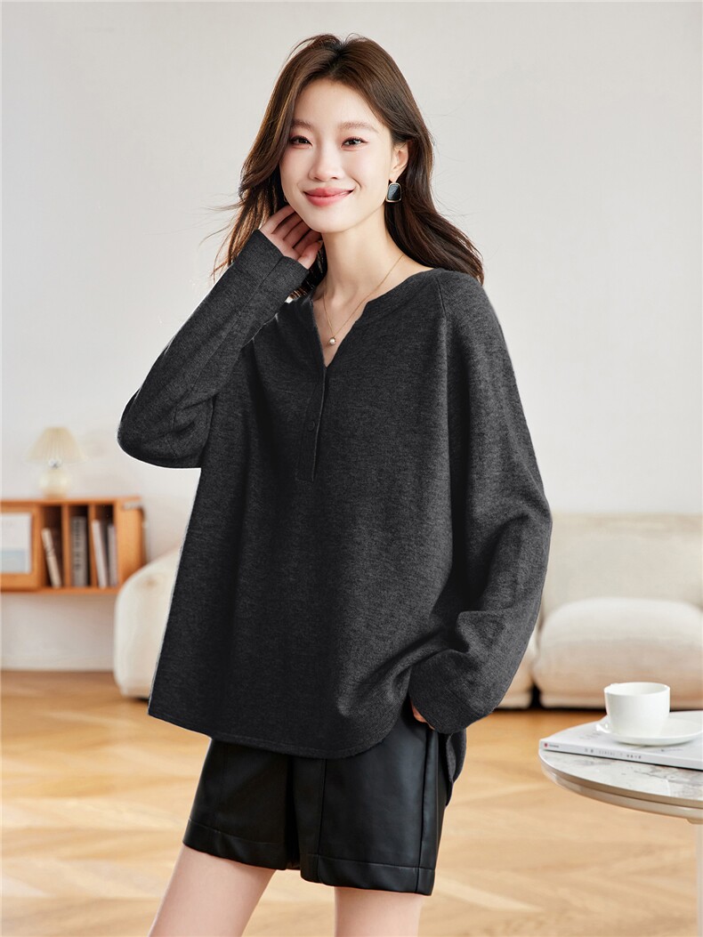 羊毛衫女100羊毛打底衫胖mm特大码绝美上衣秋冬高级感外穿毛衣,女装羊毛衫,艾米