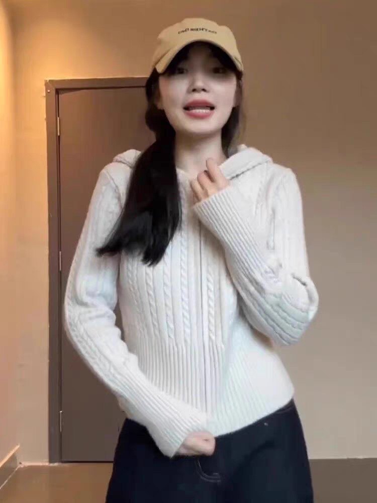 2025年秋季时尚百搭提前简约休闲麻花百搭显瘦针织外套，女装针织衫/毛衣，千御纺羊绒