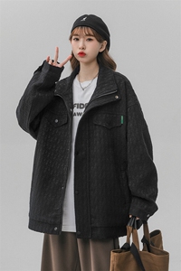1小香风美式牛仔大码M-5XL中性风工装夹克外套男JK8740P125控168图片