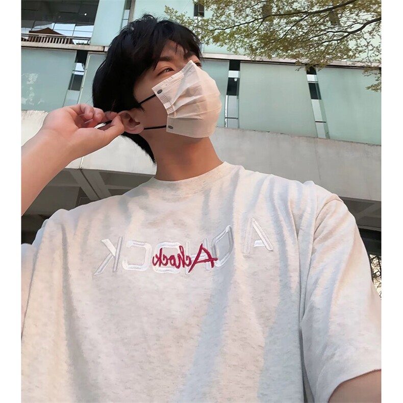 万针全刺绣工艺 高品质260克双纱纯棉美式高街短袖T恤 特P33图片