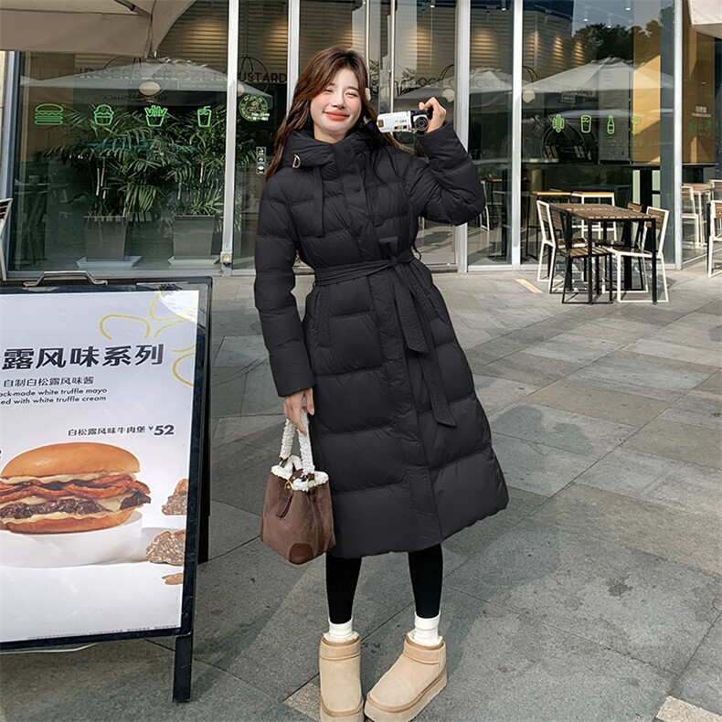 【现货】明星同款中长款羽绒服,女装羽绒服,红龙果