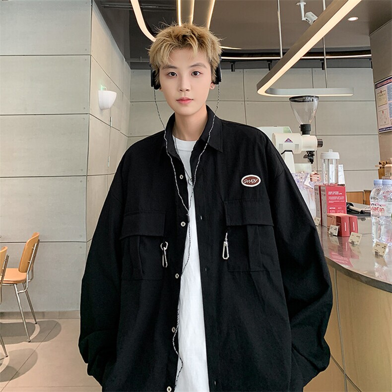 港风男宽松工装休闲衬衫CS069-P50控68,男装衬衫,电商A132（原电商B245）