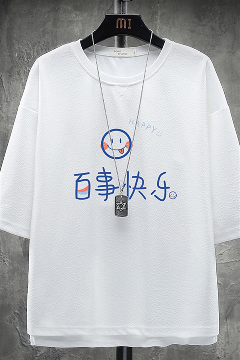Q11183-P30春夏季七分袖t恤男大码五分袖男短袖中袖展架,男装T恤,电商A040A