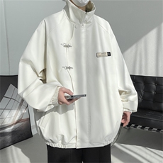 JK102/P65秋装设计感金属飞机扣夹克男防水大码宽松外套，男装夹克，电商基地A050