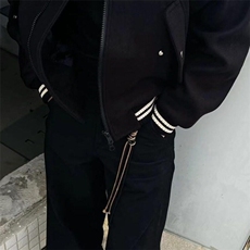 韩系百搭复古重磅夹克衫男宽松休闲棒球服飞行员痞帅廓形加厚外套，男装夹克，星座506A