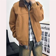 美式复古拼色翻领工装夹克男女秋冬季情侣装宽松外套潮HH315P66，男装夹克，星座1013-5