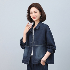 时尚百搭牛仔外套女宽松显瘦长袖夹克上衣春秋季新款韩版学生潮，女装衬衫，叶笙衣