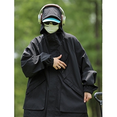 JK602-P75男女防水黑色冲锋衣外套户外机能工装夹克爬山登山服，男装夹克，电商B327