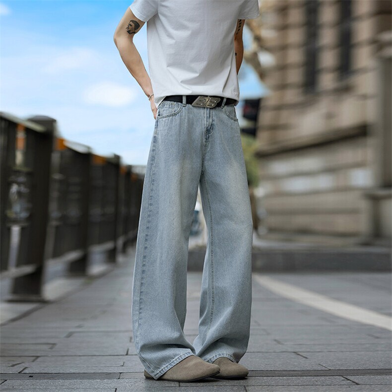 特~街景夏季薄款百搭舒适柔软宽松直筒牛仔裤子男573/P39,男装牛仔裤,星座902A