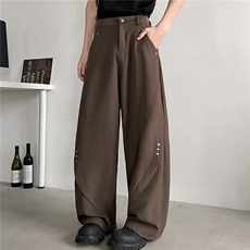 美式小众设计感幽灵弯刀西裤男垂感2025时尚高级感宽松阔腿休闲裤，男装休闲裤，星座506