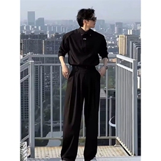抖音高级网红衬衫休闲弯刀裤套装男TZ282-P136（网图仅供参考，男装休闲套装，电商B267