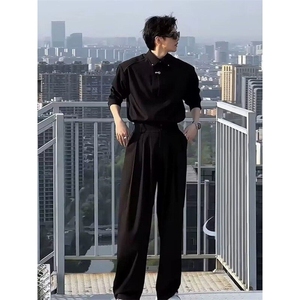 抖音高级网红衬衫休闲弯刀裤套装男TZ282-P136（网图仅供参考图片