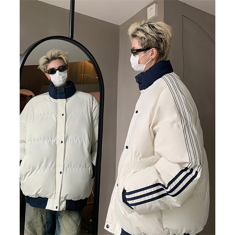 抖音得物可供视频拼接织带三防加厚羽绒棉衣外套面包棉服LL2288,男装棉衣,电商A486