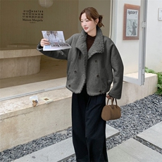 210-3290-P195-288皮毛一体双排扣加厚2025年冬季，女装短外套，浙宝210（原浙宝191）