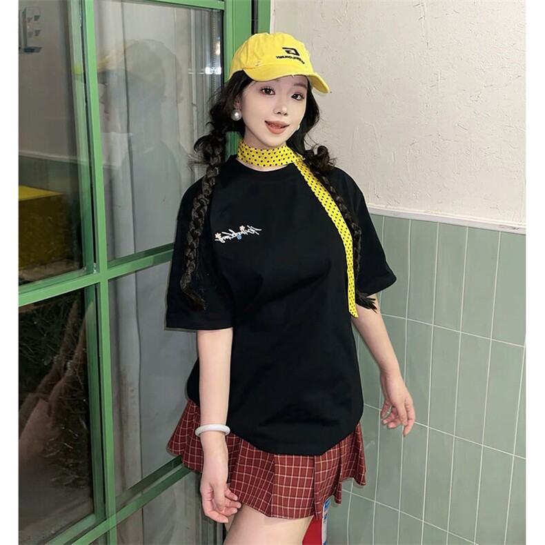 万针全刺绣工艺抖音得物高品质260克重磅纯棉双纱美式高街短袖T恤,男装T恤,电商A486