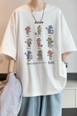 已注册/夏季内景纯棉趣味涂鸦印花短袖T恤男宽松打底DT00095/P25，男装T恤，电商B316