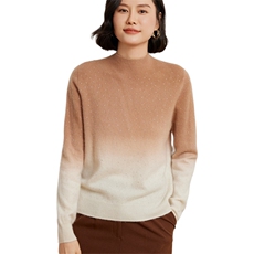 女士一线吊染加烫钻半高领衫10%，女装羊绒衫，臻维羊绒