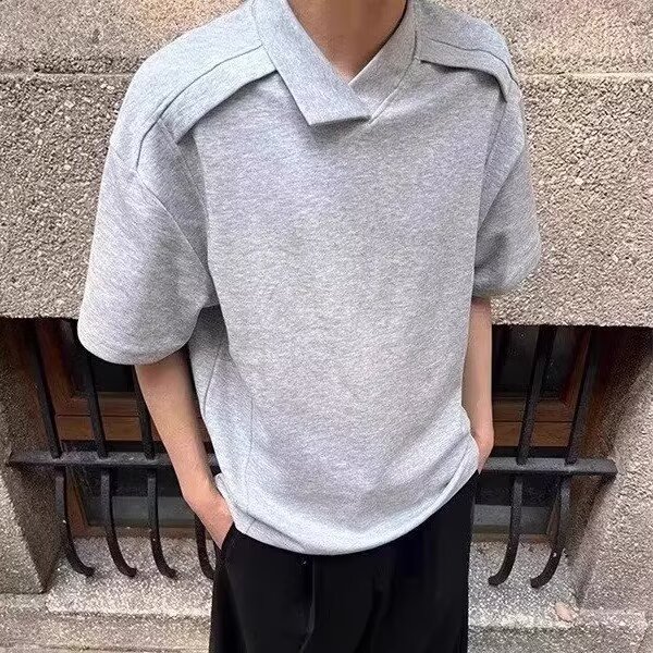 翻领短袖polo衫男潮牌夏季t恤韩版修身潮流2025新款百搭体恤上衣,男装T恤,四季星座505