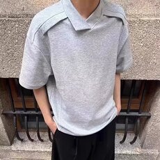 翻领短袖polo衫男潮牌夏季t恤韩版修身潮流2025新款百搭体恤上衣，男装T恤，四季星座505