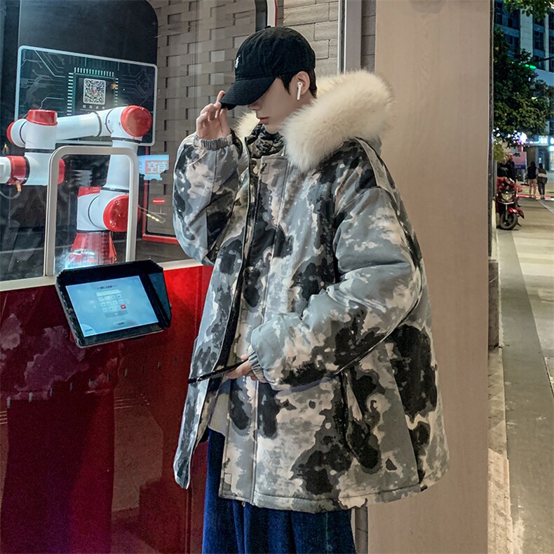 MC49099-P135日系潮棉衣男大码派克服男工装棉服外套棉袄,男装棉衣,电商A040