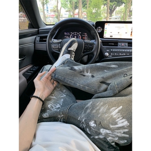 【有货】涂鸦牛仔裤男夏季美式复古vibe裤子高街直筒T1732LL特P48图片
