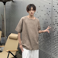 现货夏季薄款亚麻短袖男加肥大码半袖复古T恤半袖上衣MT08-特P18，男装T恤，星座1505