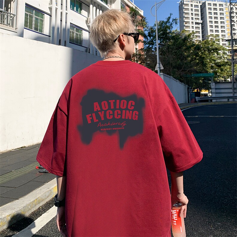 量大优供视频220克美式短袖t恤T3183得物直播有280克品质,男装T恤,电商A486