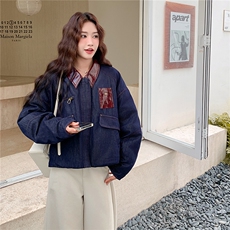 新标90%白鸭绒牛仔拼接羽绒服W604P265K398，女装羽绒服，2C209