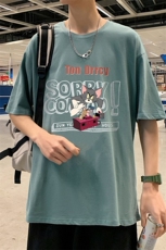 ！春夏新款纯棉宽松短袖T恤男士情侣体恤衫男DX09-P20，男装T恤，电商B367