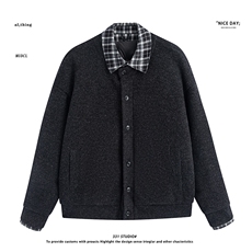 平铺~新标90白鸭绒冬季假两件毛呢羽绒服外套BK3333/P198，男装羽绒服，电商B331