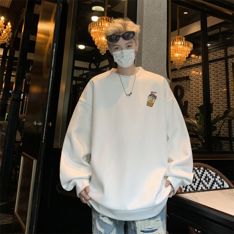 华夫格！华夫格上衣男圆领华夫格卫衣男大码长袖t恤男HY251-特P23图片
