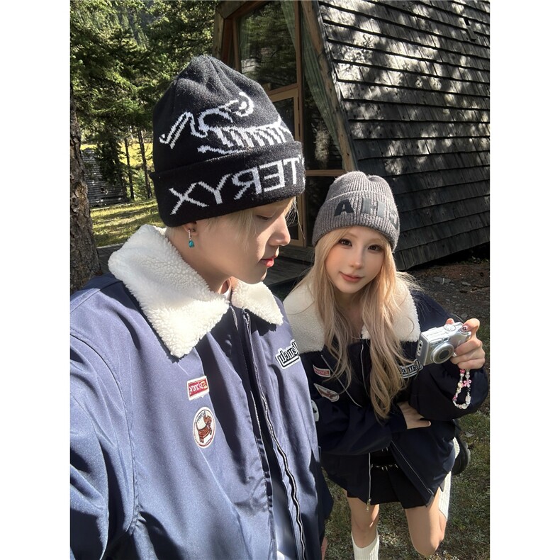 羊羔绒外套男女情侣装秋冬季夹棉加厚毛领棉袄棒球服棉衣JK3981,男装棉衣,星座516A