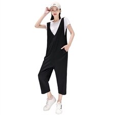 2021连体背带裤女套装休闲减龄洋气夏季新款小个子两件套连身衣潮，女装套装/套裙，布衣桑