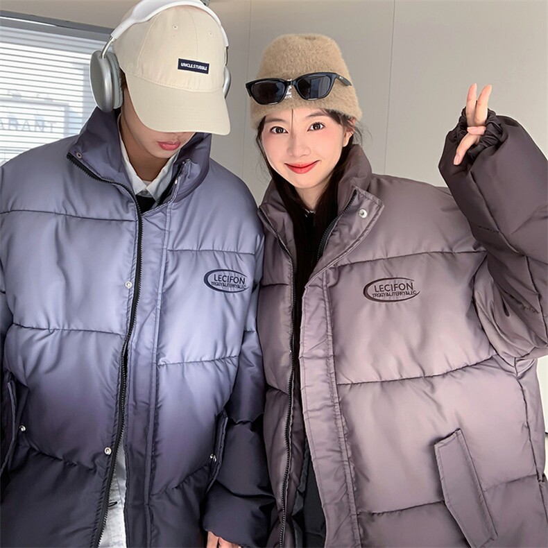 渐变棉衣立领棉服情侣棉袄冬装面包服男女外套3351-P80控118,男装棉衣,星座207