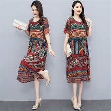 2022年夏季新款气质时尚印花连衣裙，女装连衣裙，香香