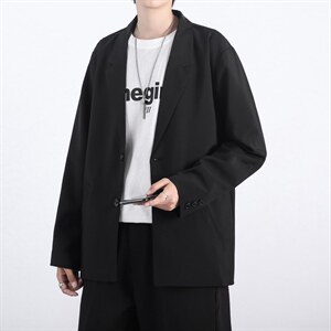 秋季小西装男士帅气坠感轻奢西服上衣韩版休闲男装外套 W1243-P59图片