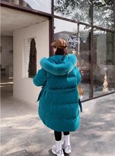 韩东大门同款腰带长款羽绒服，女装羽绒服，12PJL