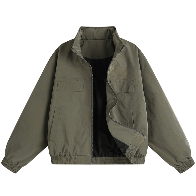 JK009平铺白底春季工装美式游骑兵夹克聚酯纤维(M-5XL)TP55,男装夹克,电商A088