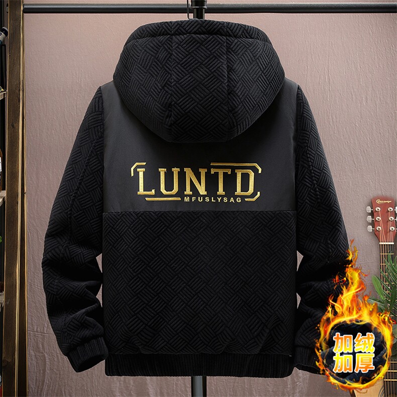 加绒加厚青年男休闲时尚连帽百搭刺绣加绒夹克外套M1813-P98,男装夹克,星座310B-3