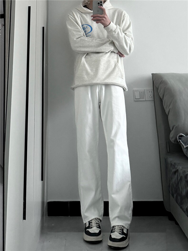 cleanfit弹力纯色修身直筒牛仔裤修身窄版直筒裤显瘦,男装牛仔裤,星座310A-4