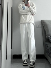 cleanfit弹力纯色修身直筒牛仔裤修身窄版直筒裤显瘦，男装牛仔裤，星座310A-4
