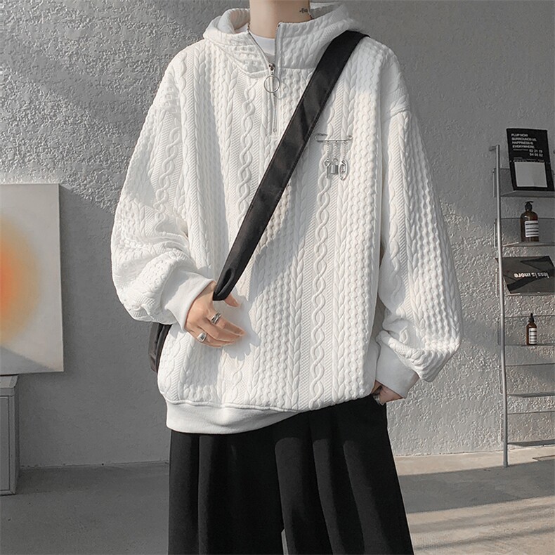 现货WY10098-常规P55加绒P65新款特殊纹路高质量连帽加绒卫衣,男装卫衣,电商A059