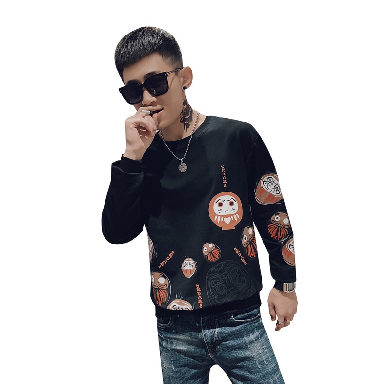 秋季社会风小伙百搭套头圆领印花卫衣长袖打底LQ820-P50,男装卫衣,星座308A