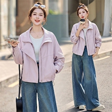 皮衣外套女春秋季2026新款小个子港风复古高级感皮夹克机车，女装皮衣，秀美人生