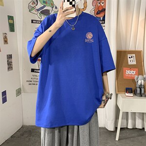 DX17237-P20 纯棉短袖t恤男大码半袖打底衫宽松体恤衫 海报风图片