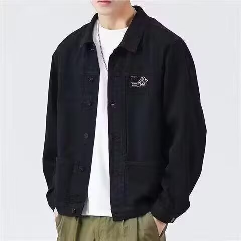 男士工装翻领夹克春秋季新款青年衬衫长袖上衣服初秋天外套潮,男装夹克,星座1013-1