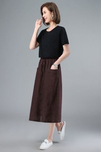2021夏季文艺宽松抽绳衣摆舒适个性显瘦套装,女装套装/套裙,简韵佳