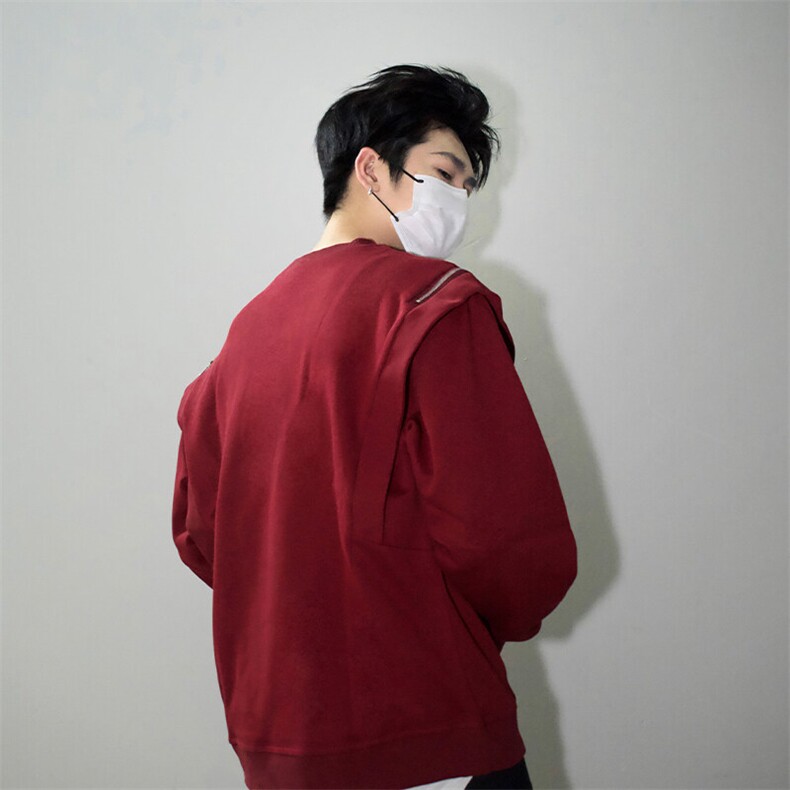 明星私服潮流小众机车卫衣T恤潮男飞袖打底衫长袖卫衣P58,男装T恤,电商B319